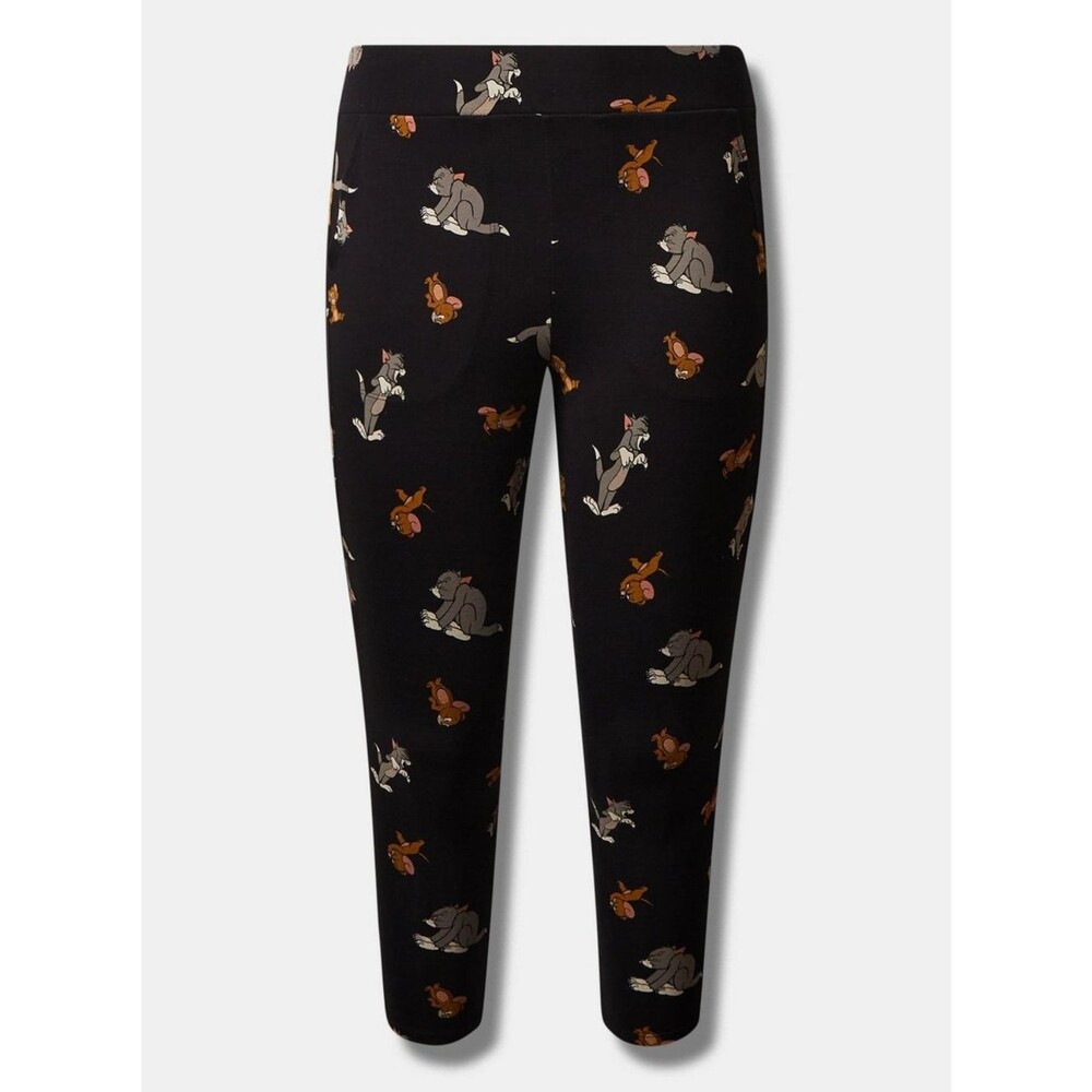 NWT Tom & Jerry Crop Signature Waistband Premium Leggings Torrid Size Large - Picture 2 of 7